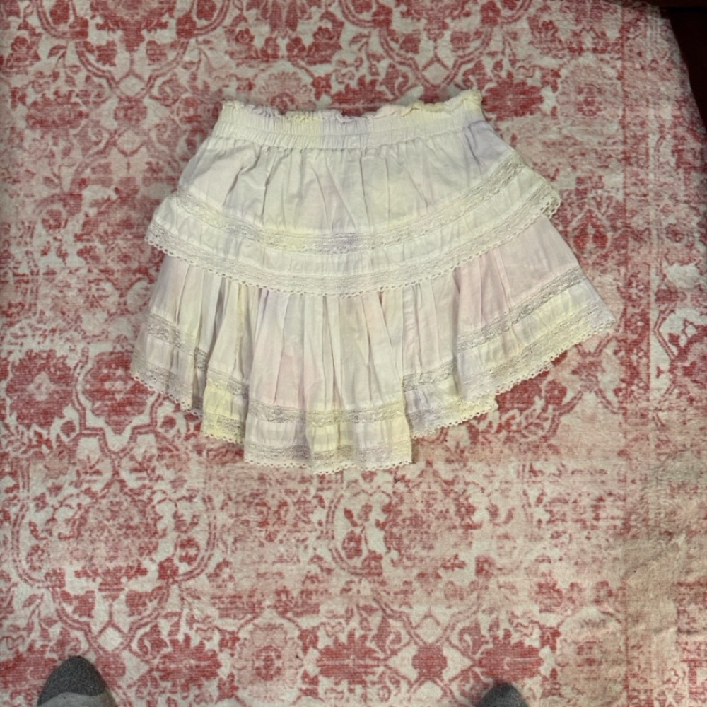LoveShack Fancy Elegant Cream Lace Women's Skirt